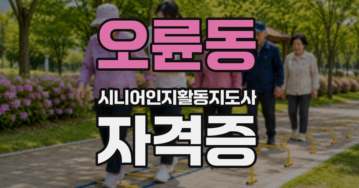 오륜동 시니어인지활동지도사 자격증
