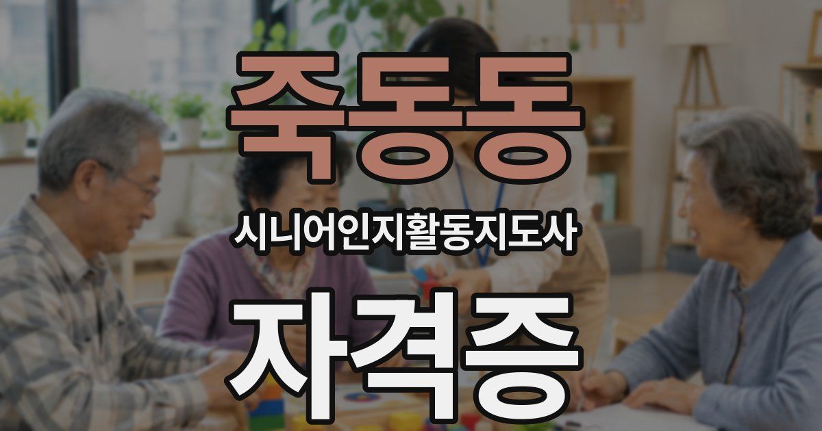 죽동동 시니어인지활동지도사 자격증