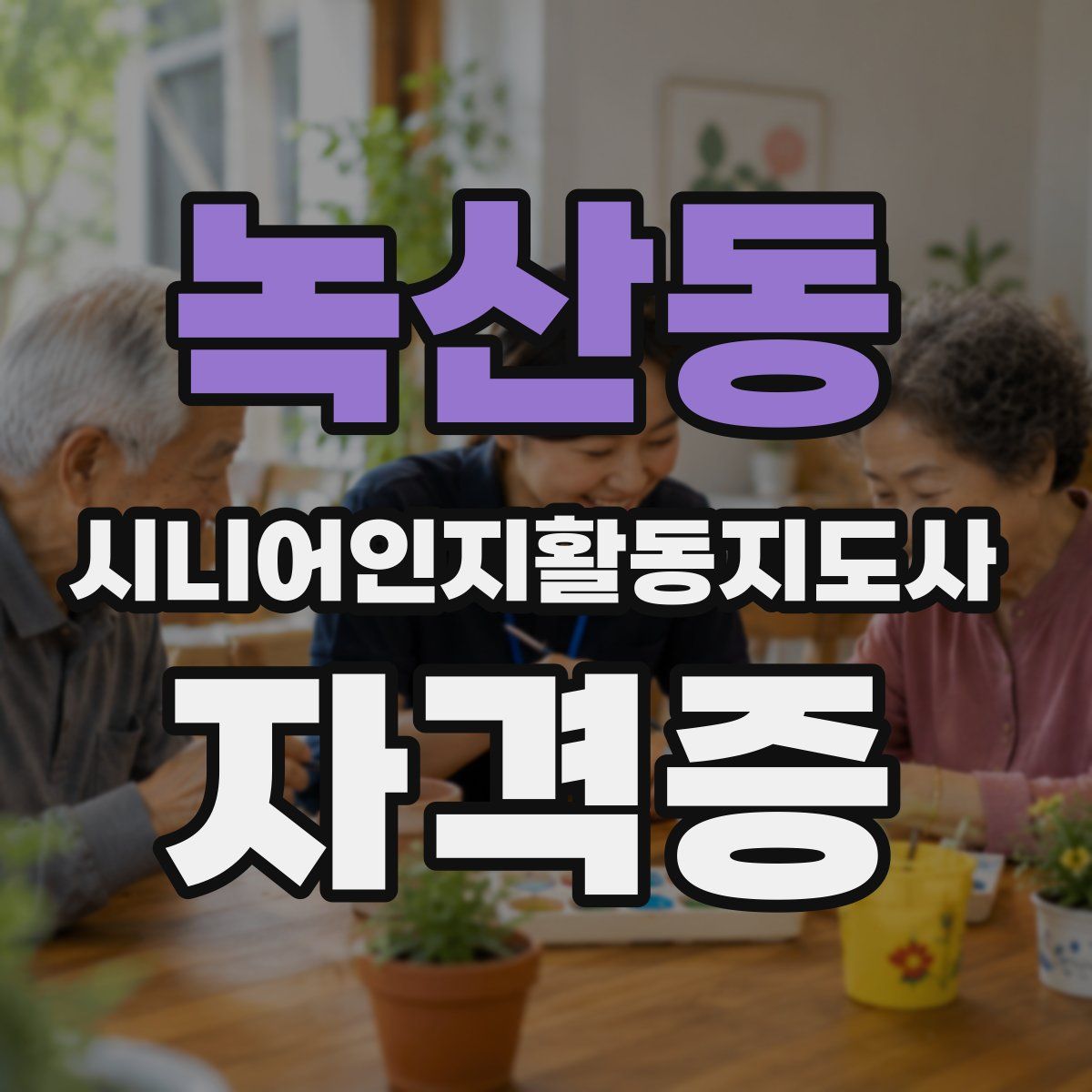 녹산동 시니어인지활동지도사 자격증