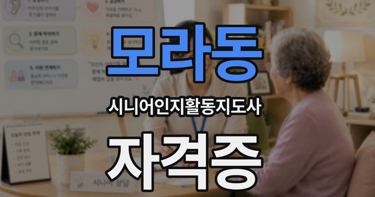 모라동 시니어인지활동지도사 자격증