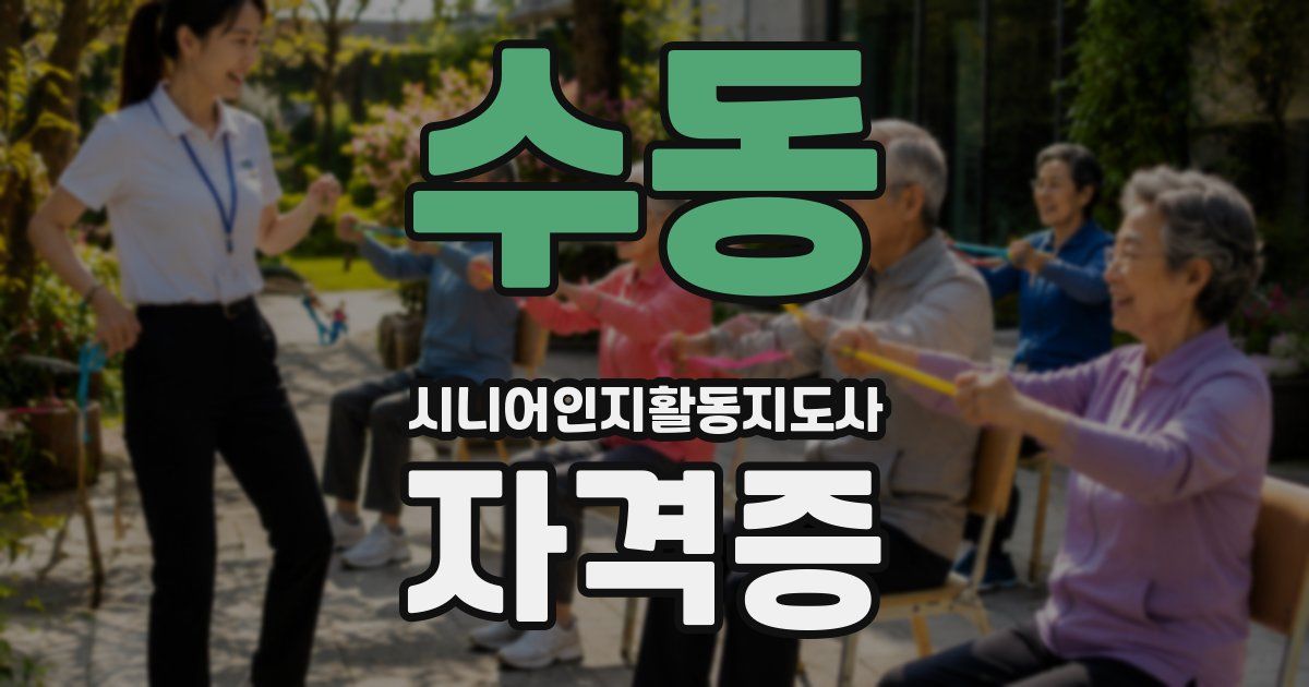 수동 시니어인지활동지도사 자격증
