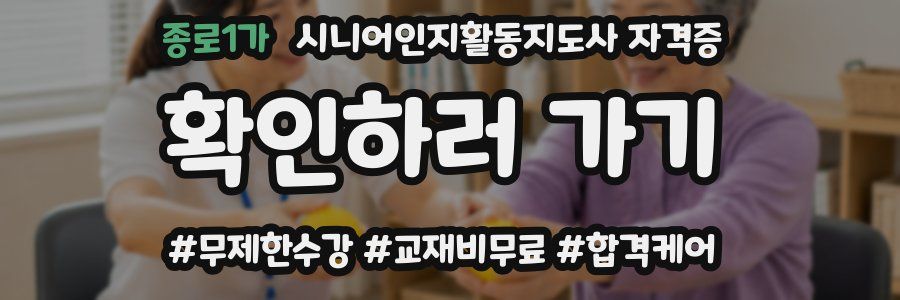 종로1가 시니어인지활동지도사 자격증