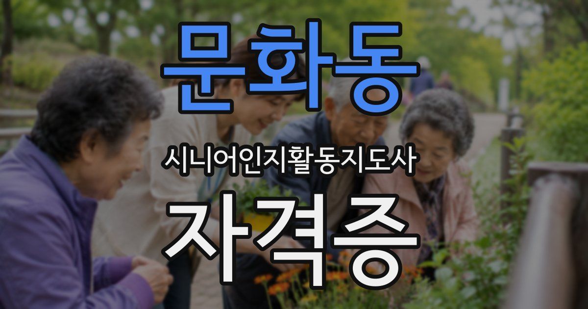 문화동 시니어인지활동지도사 자격증