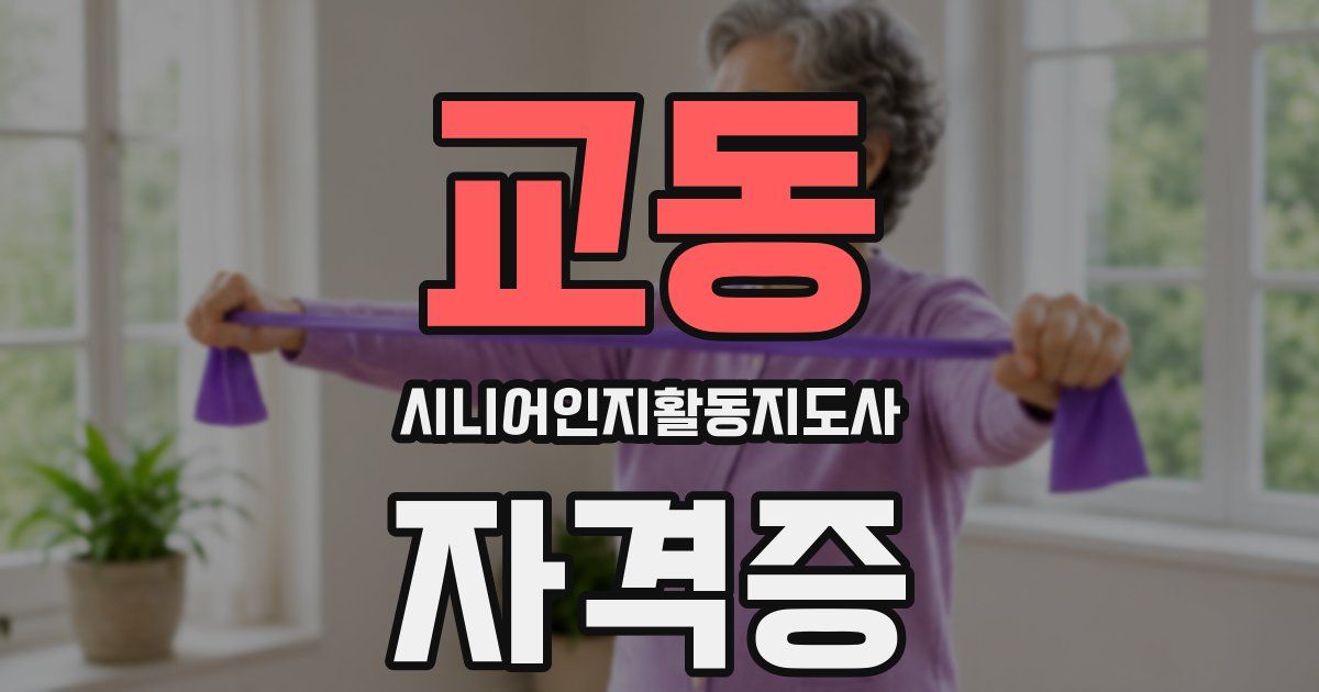 교동 시니어인지활동지도사 자격증