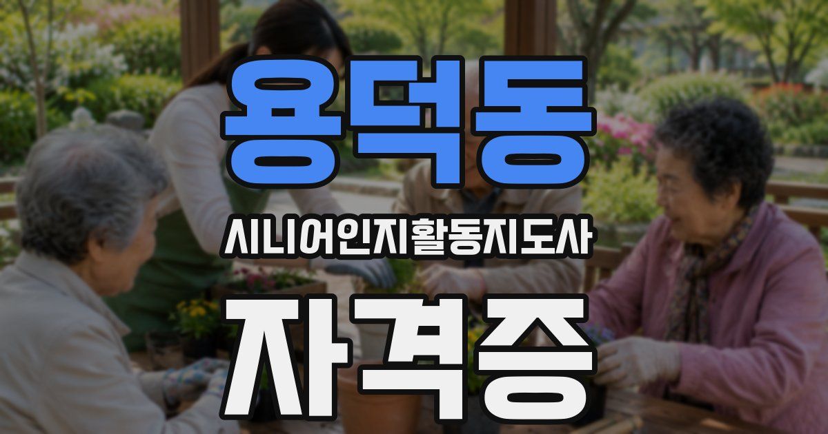 용덕동 시니어인지활동지도사 자격증