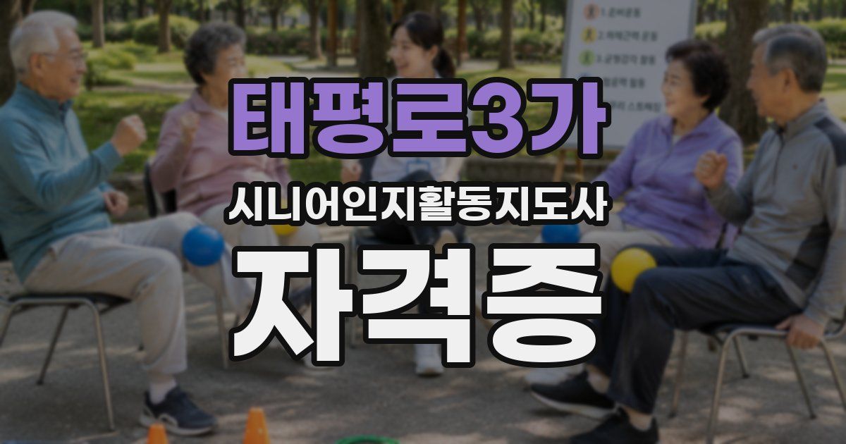 태평로3가 시니어인지활동지도사 자격증