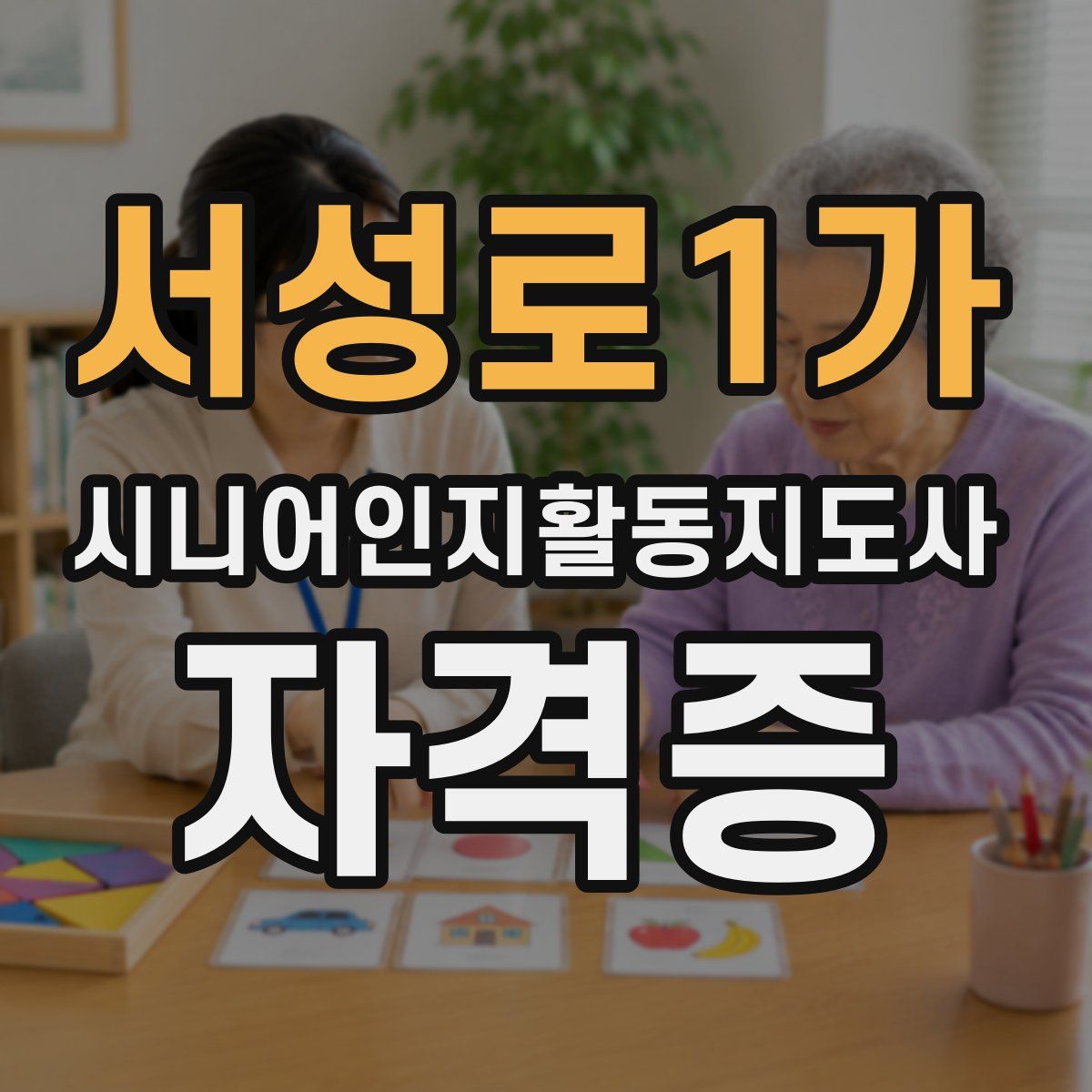 서성로1가 시니어인지활동지도사 자격증