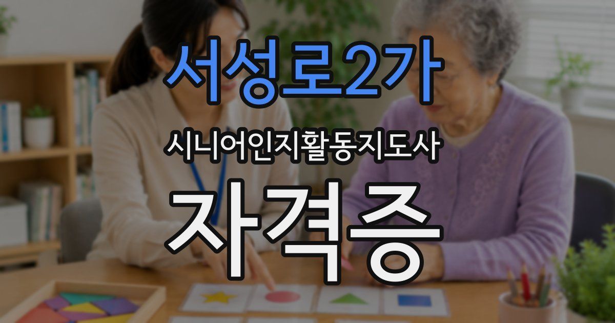 서성로2가 시니어인지활동지도사 자격증