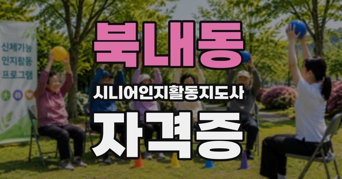북내동 시니어인지활동지도사 자격증