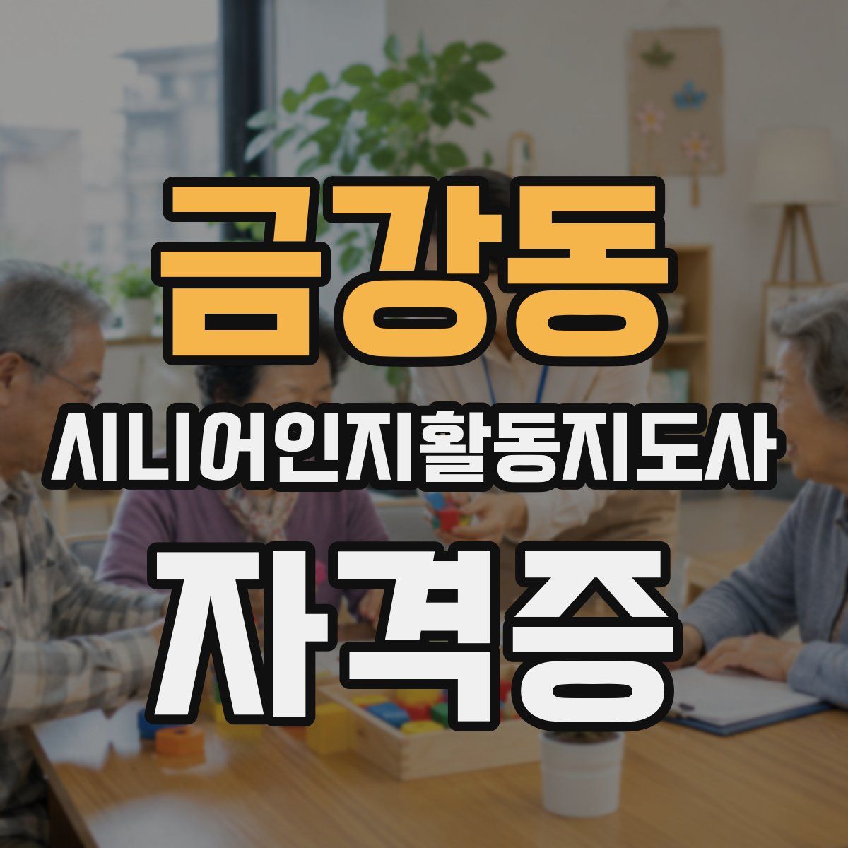 금강동 시니어인지활동지도사 자격증