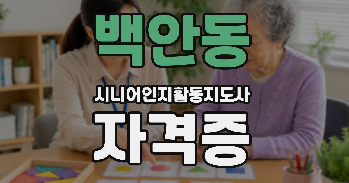 백안동 시니어인지활동지도사 자격증