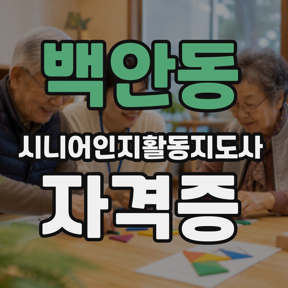 백안동 시니어인지활동지도사 자격증