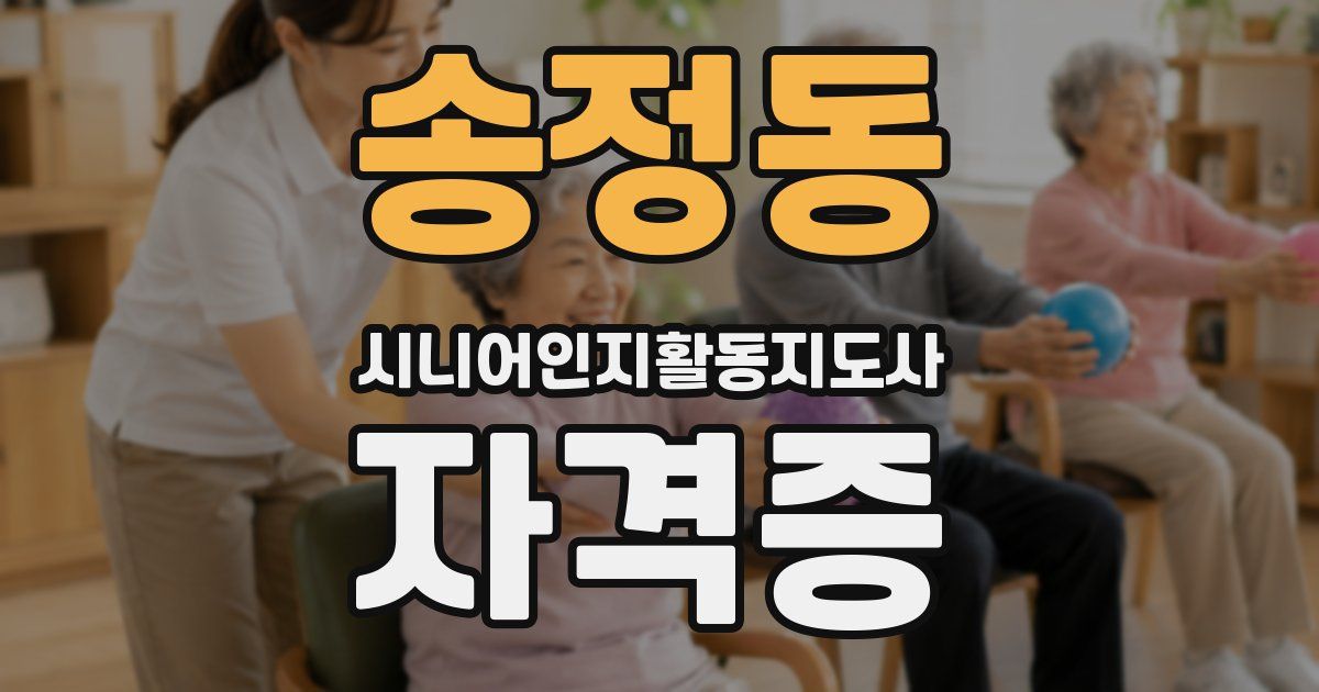 송정동 시니어인지활동지도사 자격증