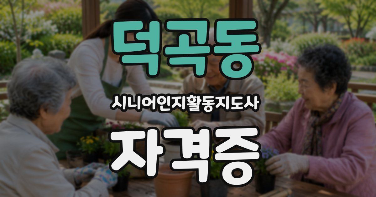 덕곡동 시니어인지활동지도사 자격증