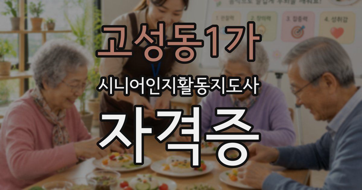 고성동1가 시니어인지활동지도사 자격증