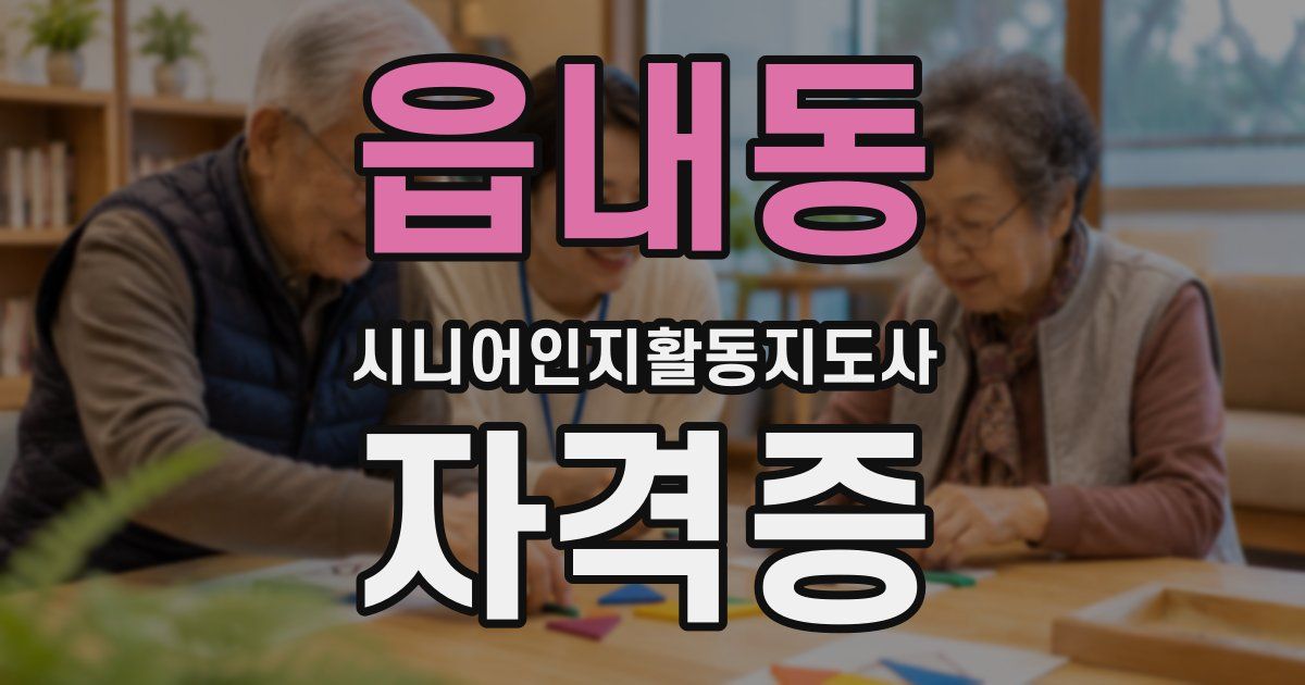 읍내동 시니어인지활동지도사 자격증