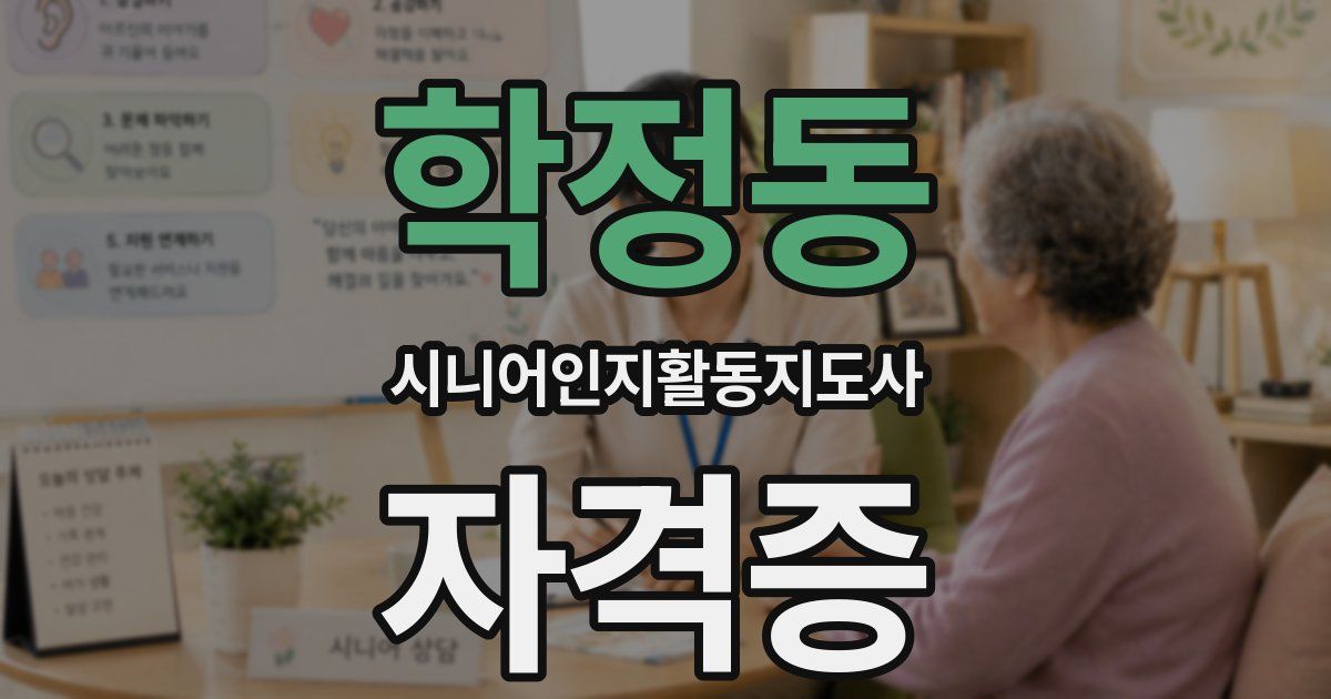 학정동 시니어인지활동지도사 자격증