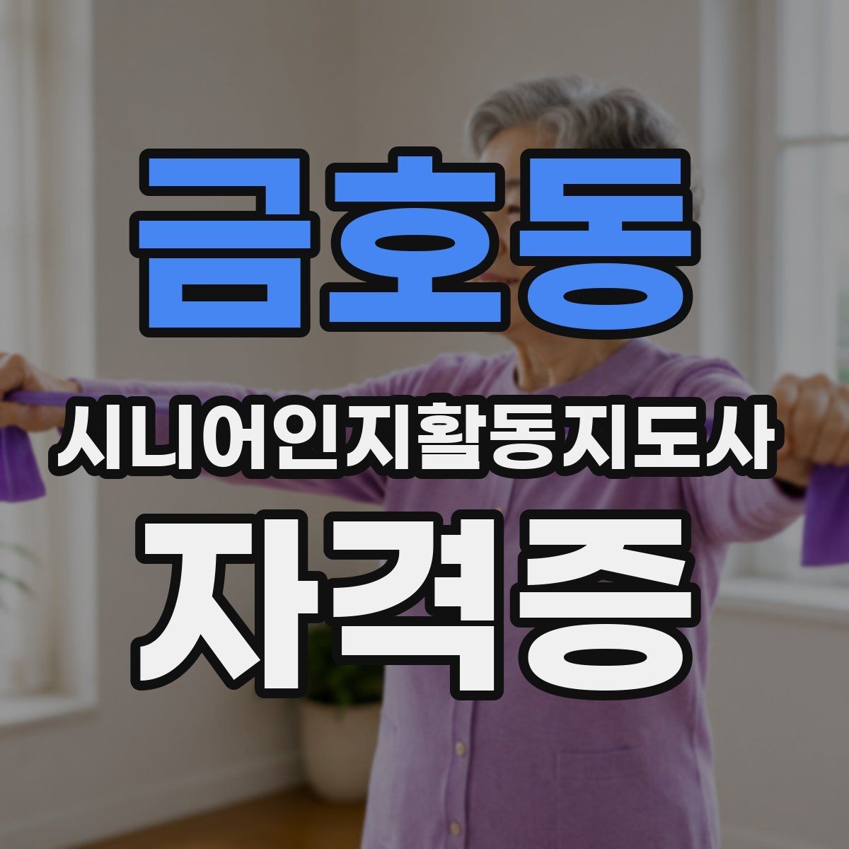 금호동 시니어인지활동지도사 자격증 교육 과정 신청 방법