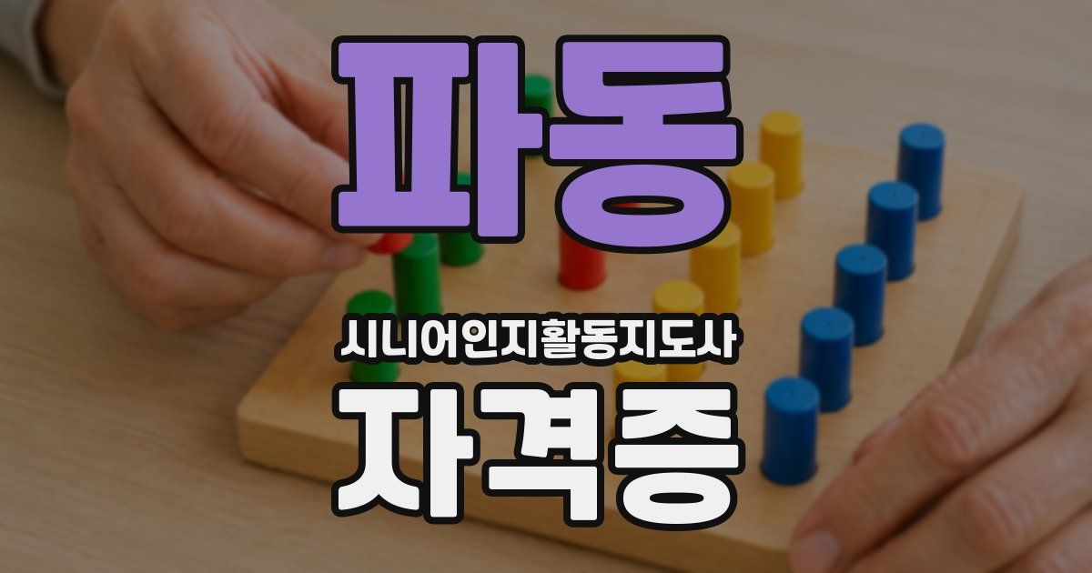 파동 시니어인지활동지도사 자격증