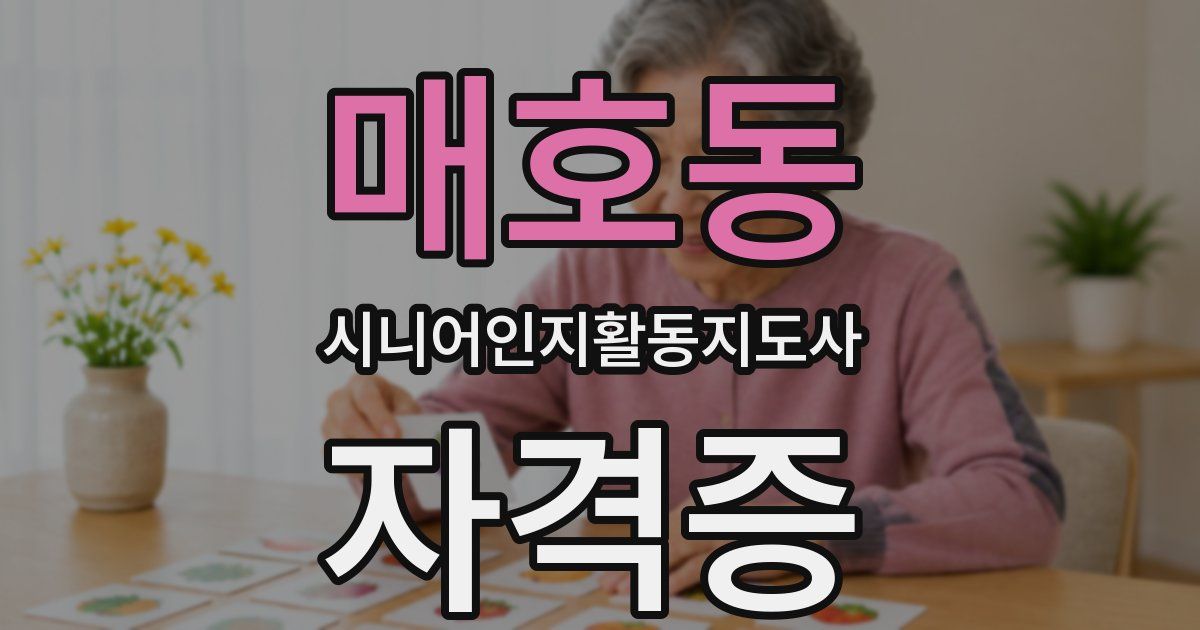 매호동 시니어인지활동지도사 자격증