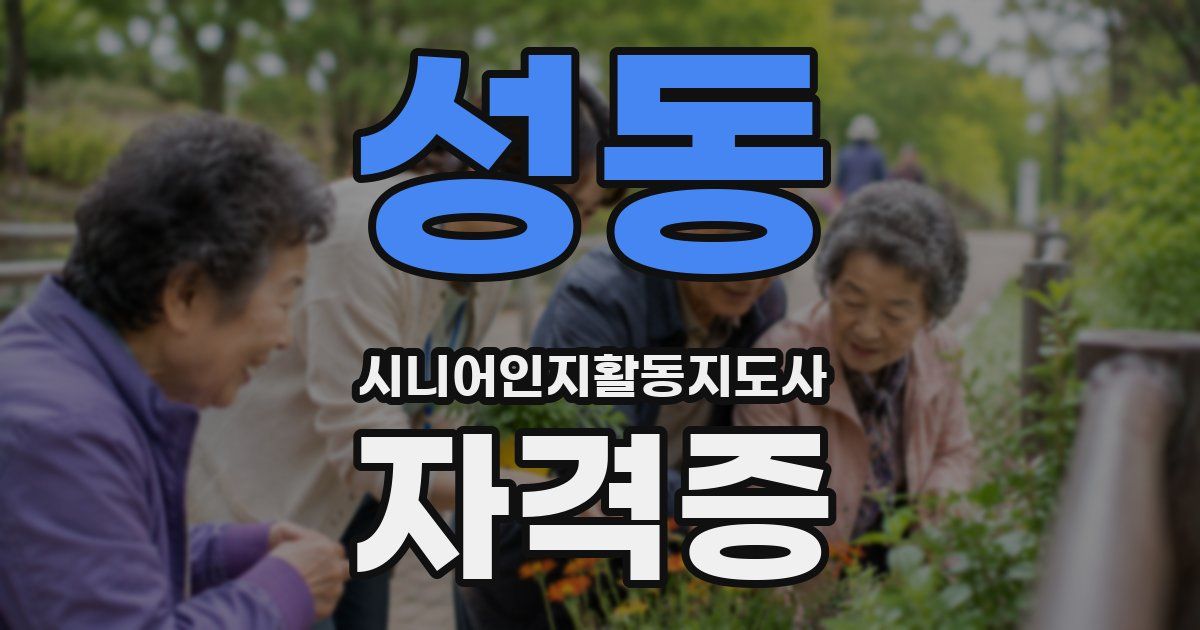 성동 시니어인지활동지도사 자격증