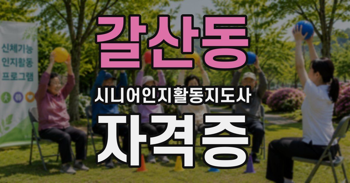 갈산동 시니어인지활동지도사 자격증