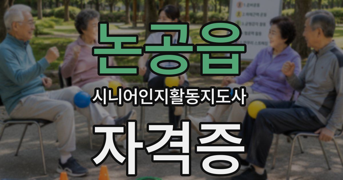 논공읍 시니어인지활동지도사 자격증
