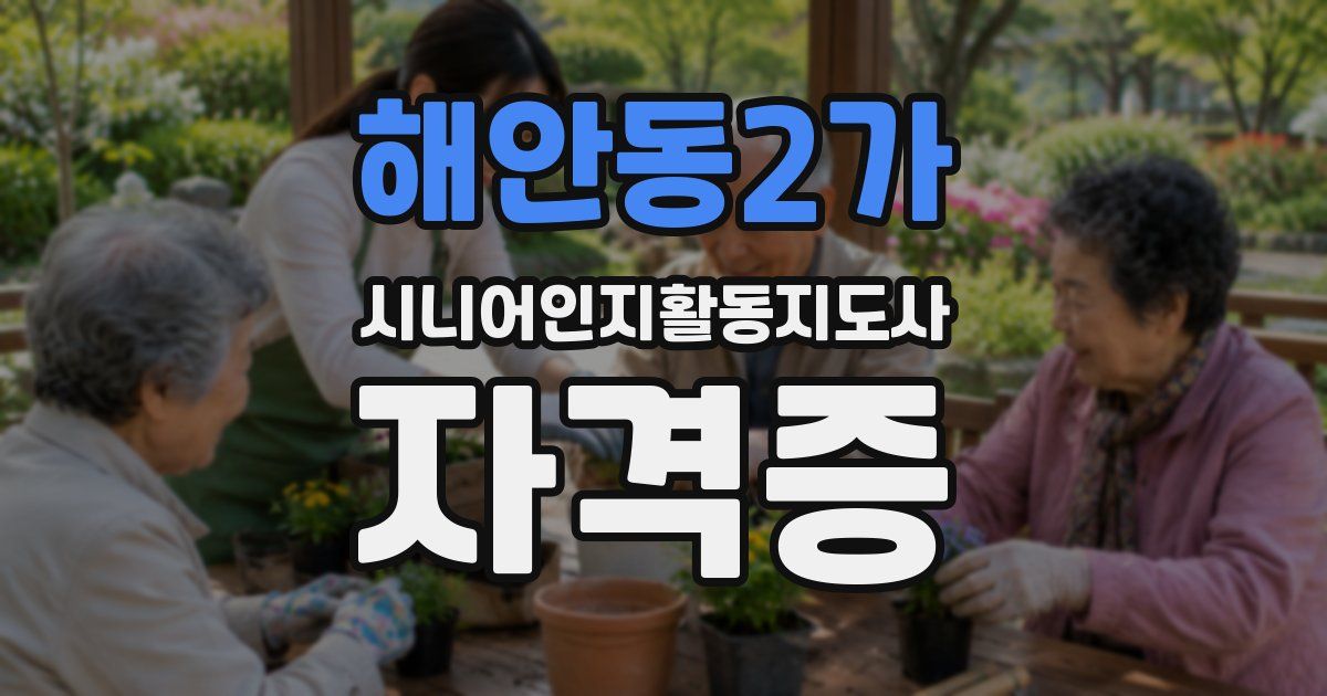 해안동2가 시니어인지활동지도사 자격증