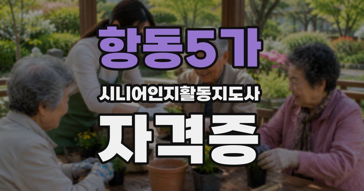 항동5가 시니어인지활동지도사 자격증