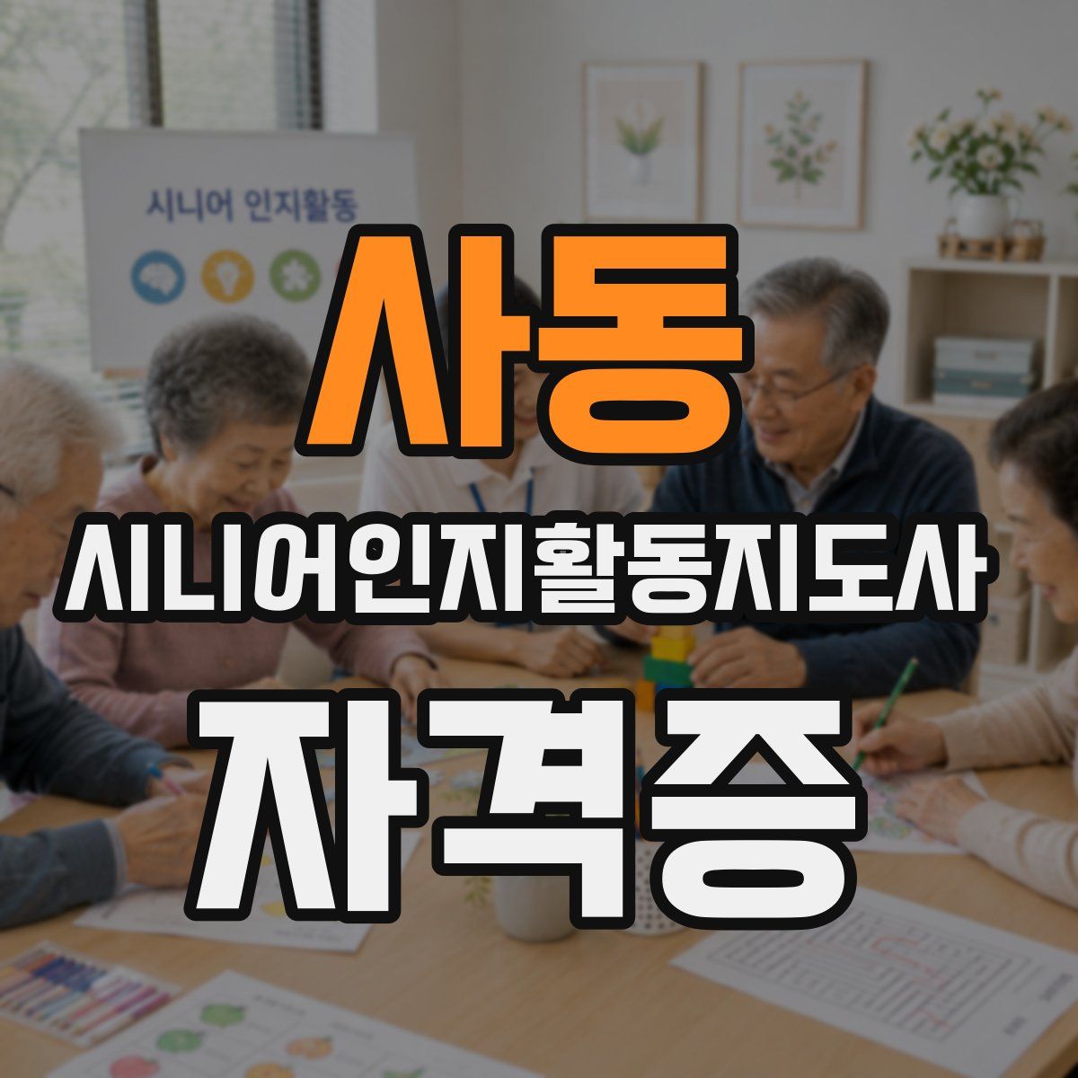 사동 시니어인지활동지도사 자격증