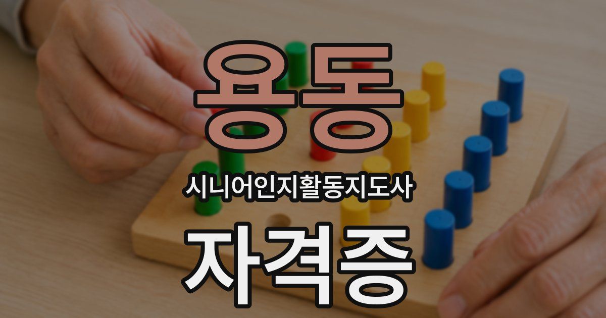 용동 시니어인지활동지도사 자격증