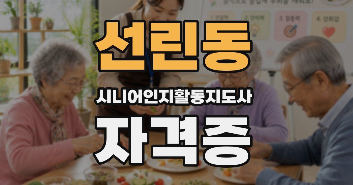 선린동 시니어인지활동지도사 자격증