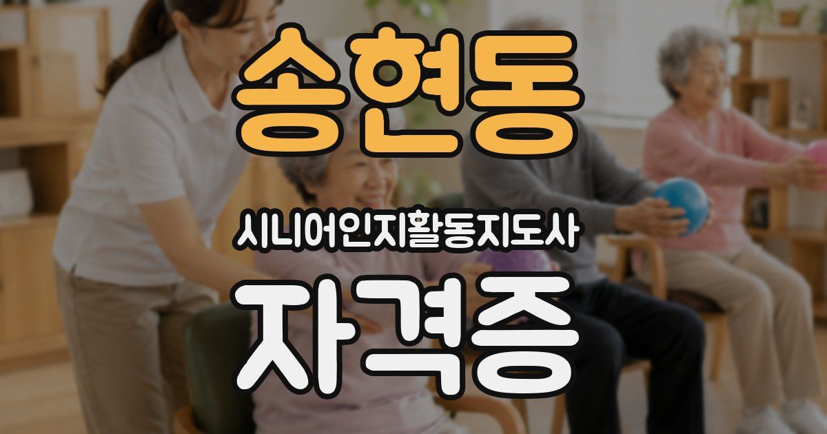 송현동 시니어인지활동지도사 자격증