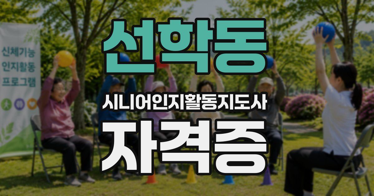 선학동 시니어인지활동지도사 자격증