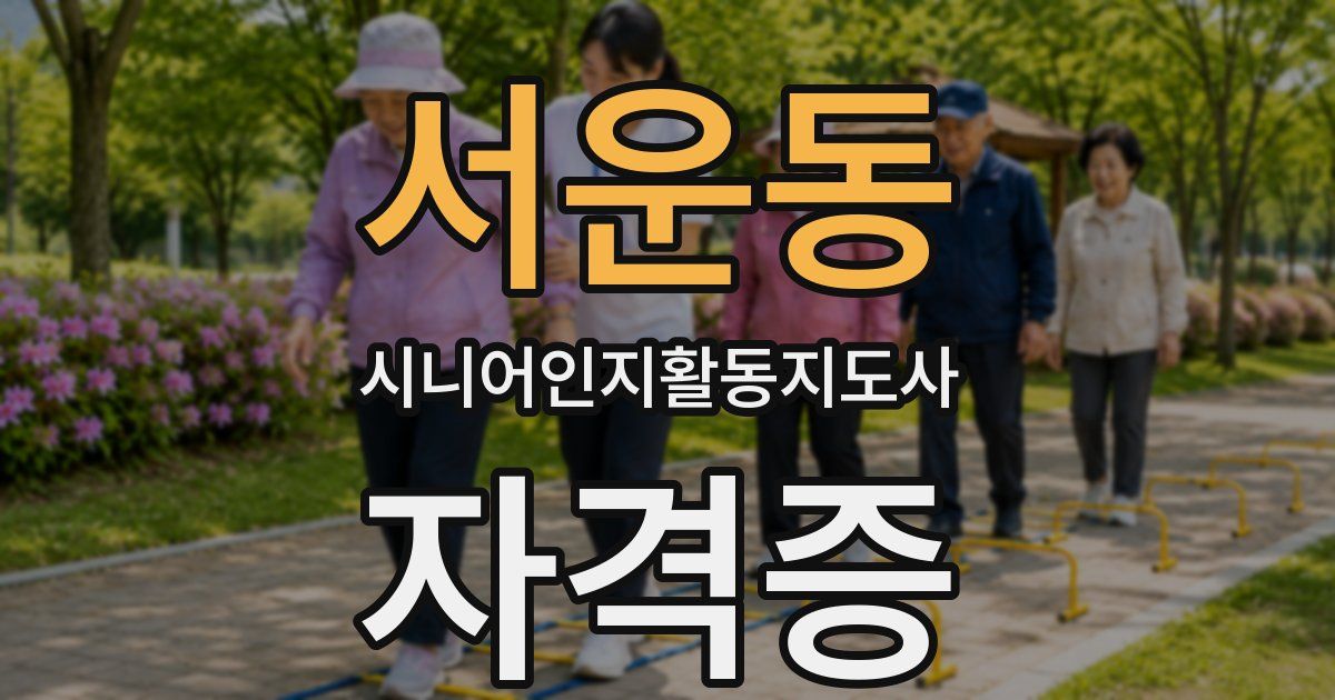 서운동 시니어인지활동지도사 자격증