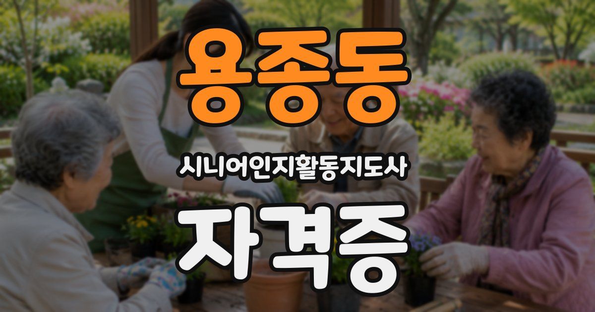 용종동 시니어인지활동지도사 자격증