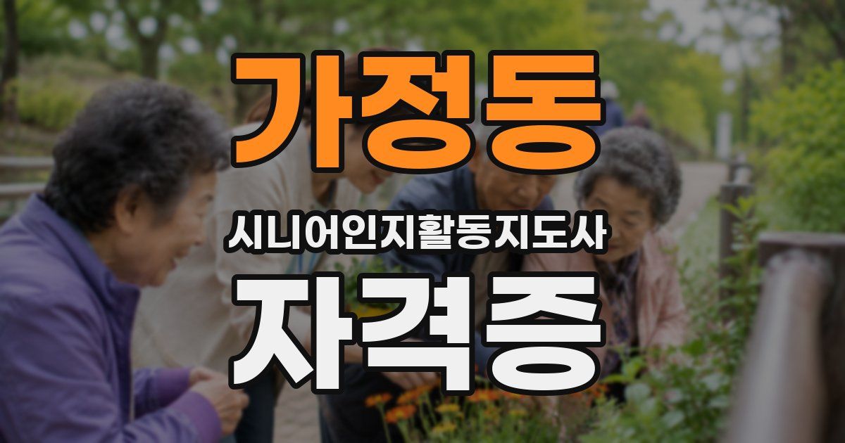 가정동 시니어인지활동지도사 자격증