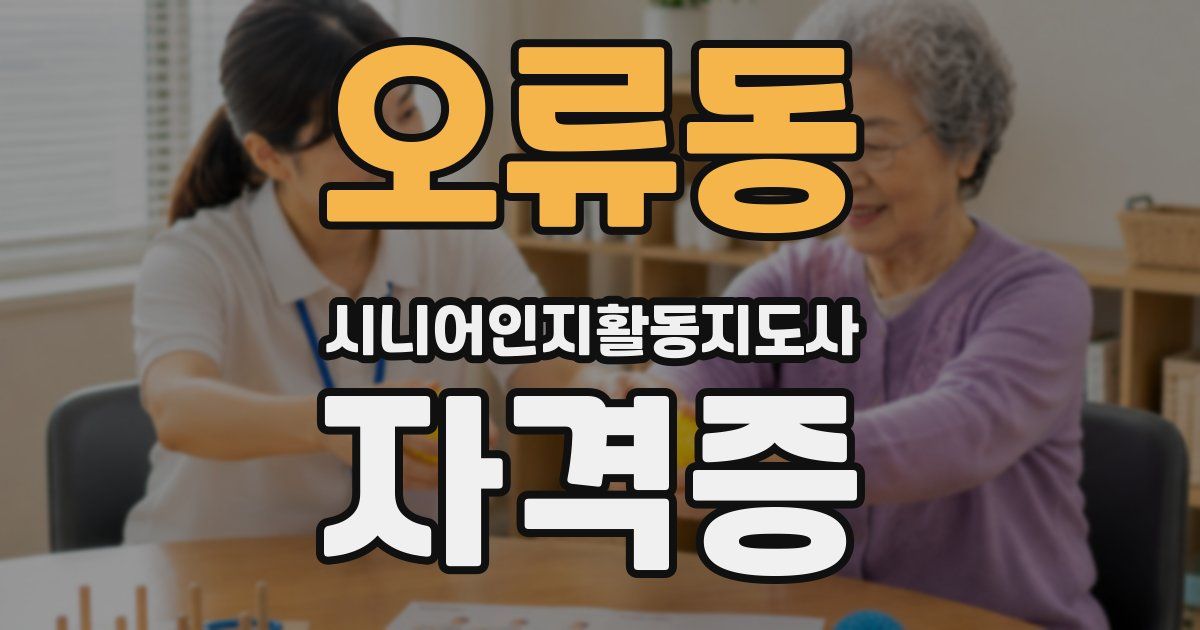 오류동 시니어인지활동지도사 자격증