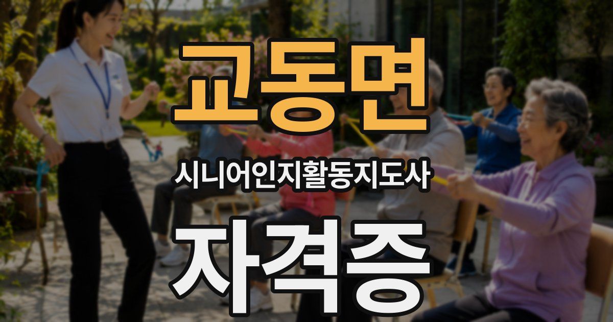 교동면 시니어인지활동지도사 자격증