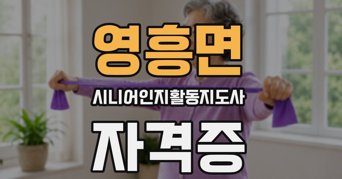영흥면 시니어인지활동지도사 자격증