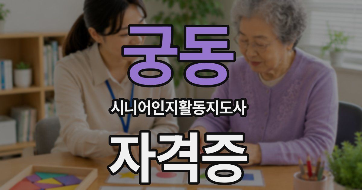 궁동 시니어인지활동지도사 자격증