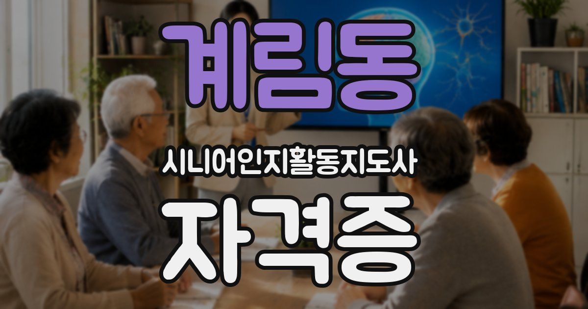 계림동 시니어인지활동지도사 자격증
