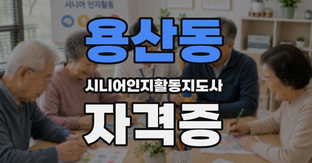 용산동 시니어인지활동지도사 자격증