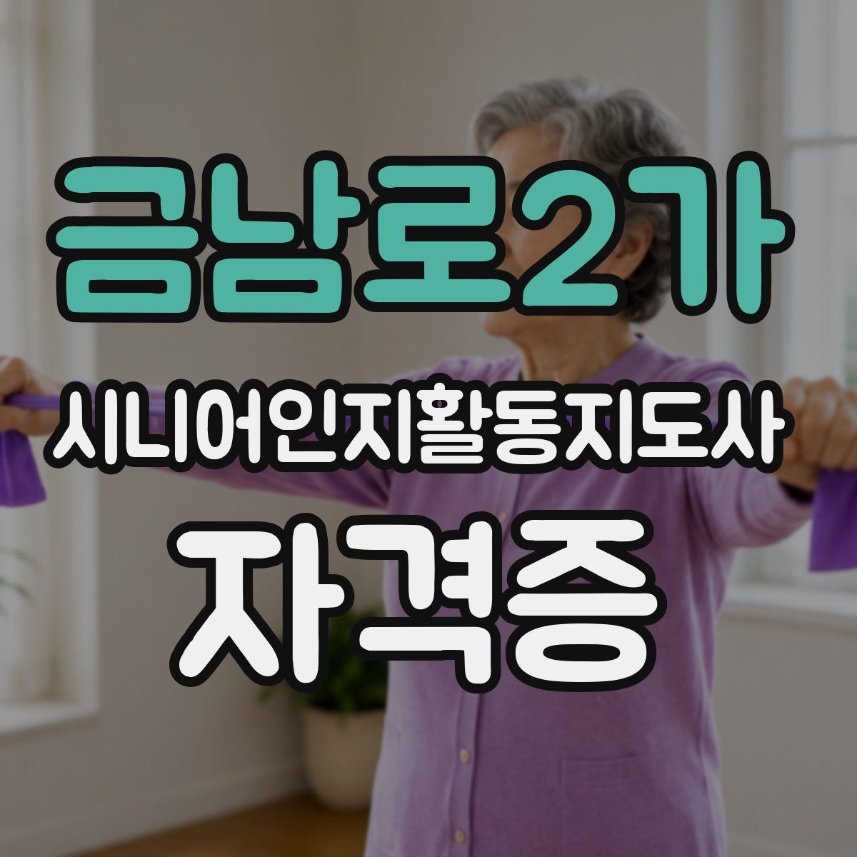 금남로2가 시니어인지활동지도사 자격증