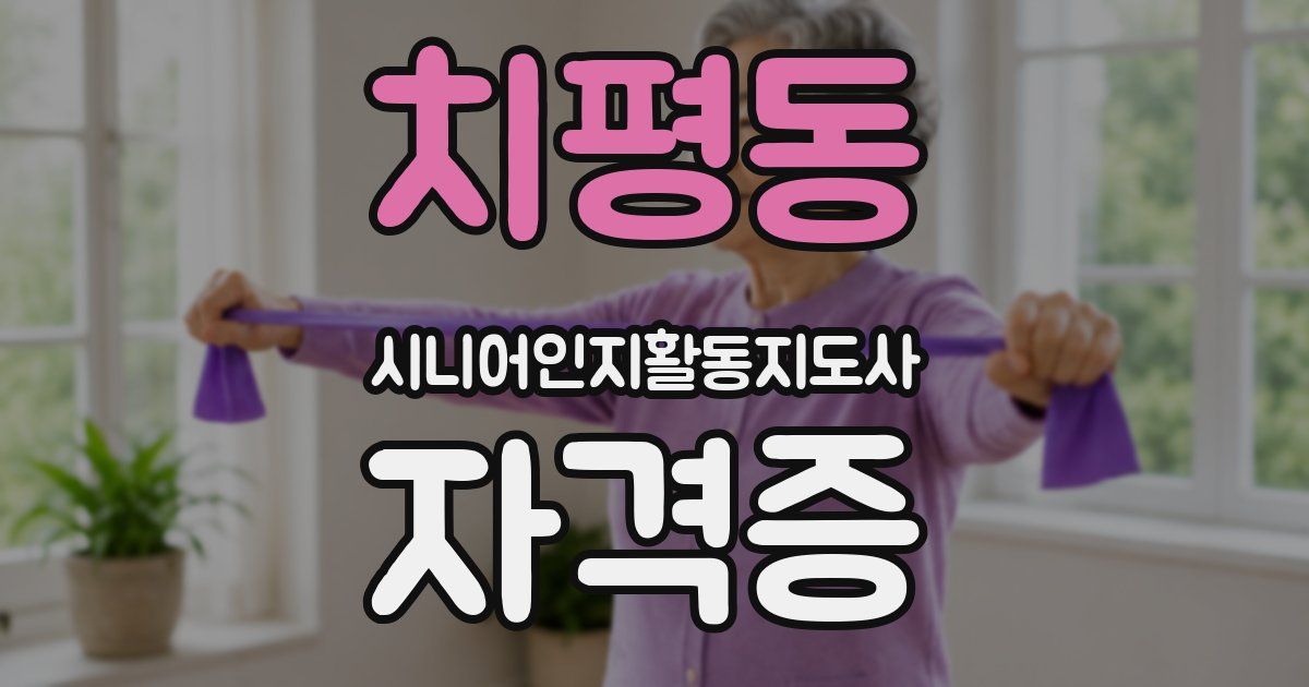 치평동 시니어인지활동지도사 자격증