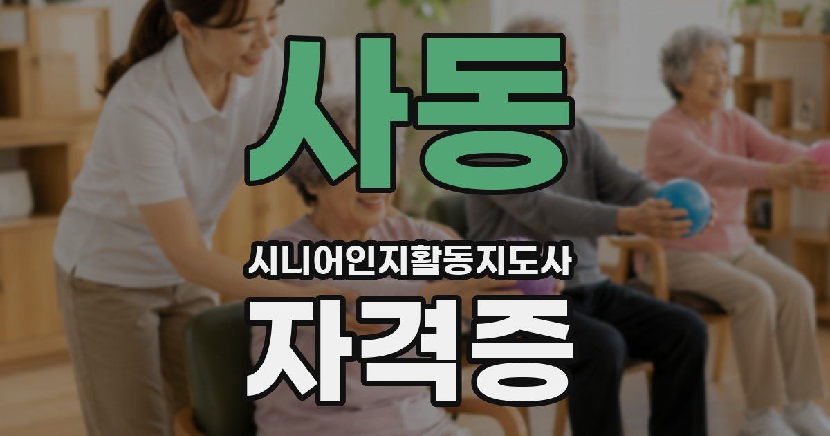 사동 시니어인지활동지도사 자격증