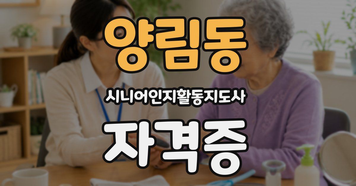 양림동 시니어인지활동지도사 자격증