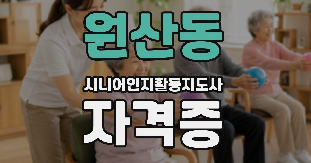 원산동 시니어인지활동지도사 자격증