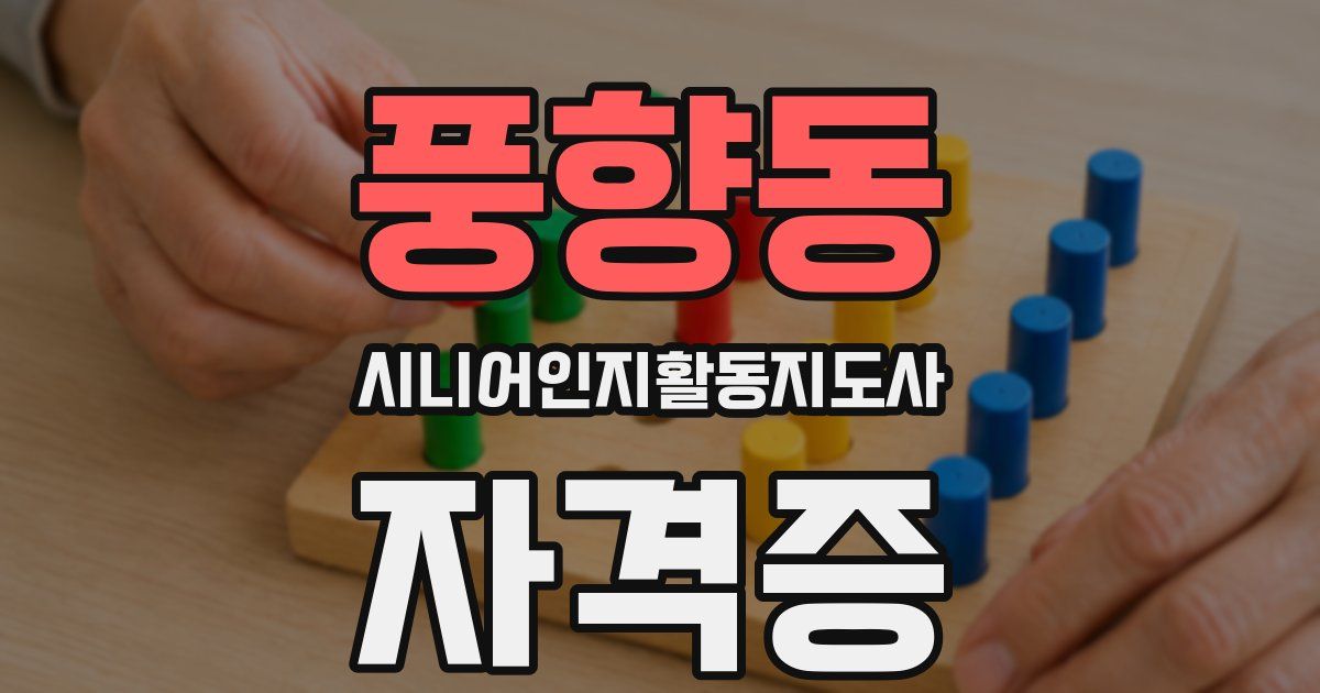 풍향동 시니어인지활동지도사 자격증