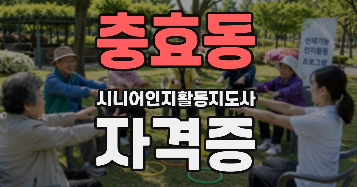 충효동 시니어인지활동지도사 자격증